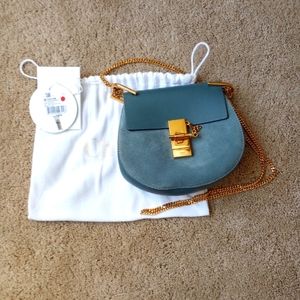 Sale! Chloe Mini Drew Suede smooth calfskin Cloudy Blue EUC 🩵💙